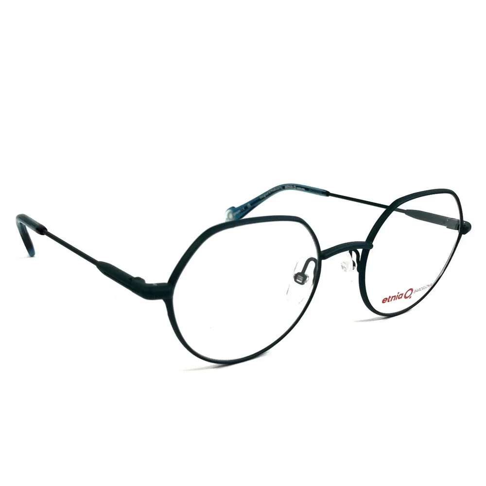 Etnia Barcelona Eyeglasses Frames STOA PT Petrol Blue Round Wire Rim 49-19-138